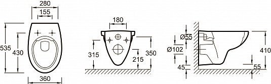 Унитаз c инсталляцией Jacob Delafon Patio E21740RU-00 rimless сиденье тонкое микролифт, клавиша хром