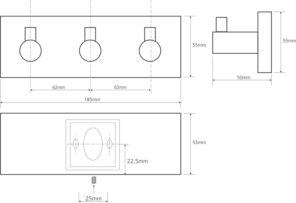 Крючок Bemeta Beta 132405232 Хром
