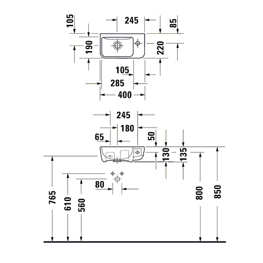 Раковина 40см Duravit ME by Starck 0717400000