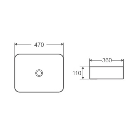 Раковина накладная 47см D&K Berlin DT1431216 белый