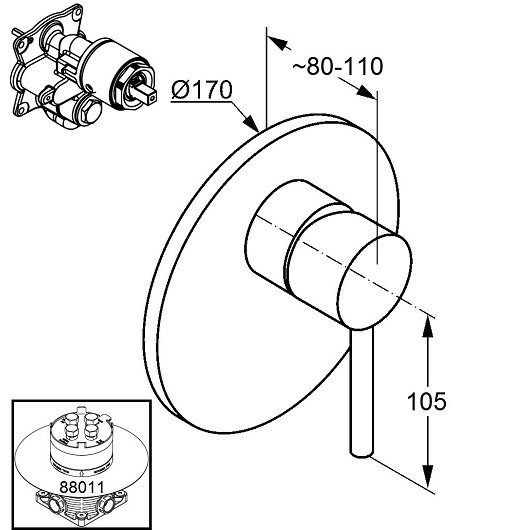 Смеситель для душа Kludi Bozz 386553976 черный матовый