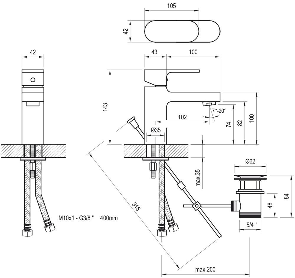 Смеситель для раковины Ravak Chrome X070053 хром