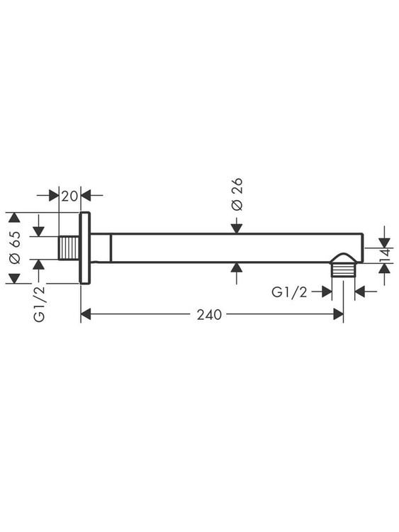 Кронштейн для верхнего душа 24см Hansgrohe Vernis Blend 27809670 черный матовый