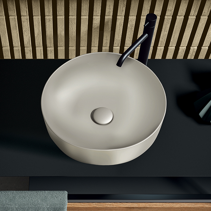 Раковина накладная 40см Kerasan Nolita 534459 серый матовый