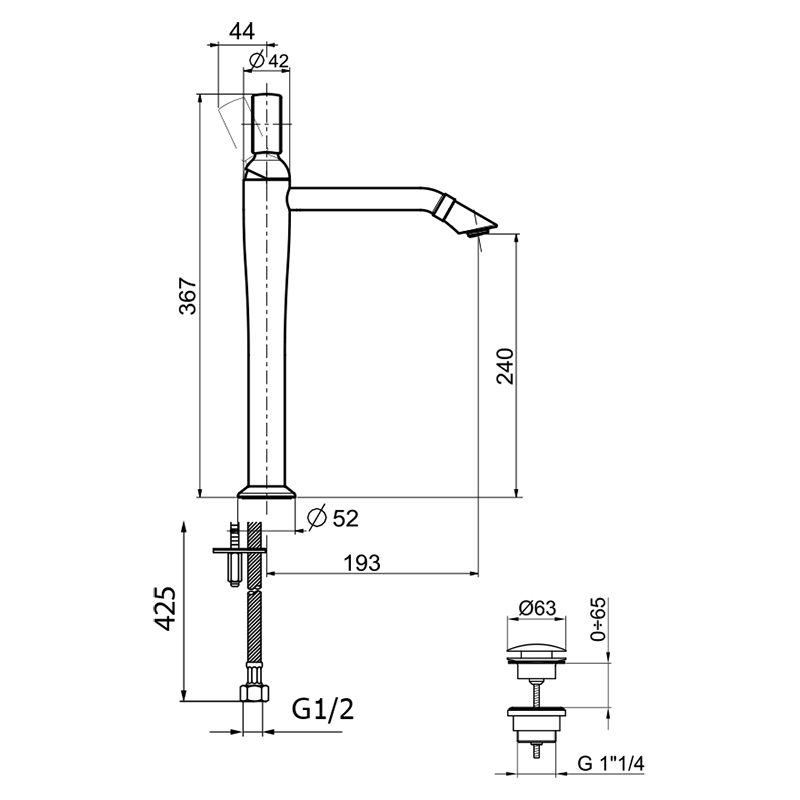 Смеситель для раковины Webert Opera OA830402065, бронза