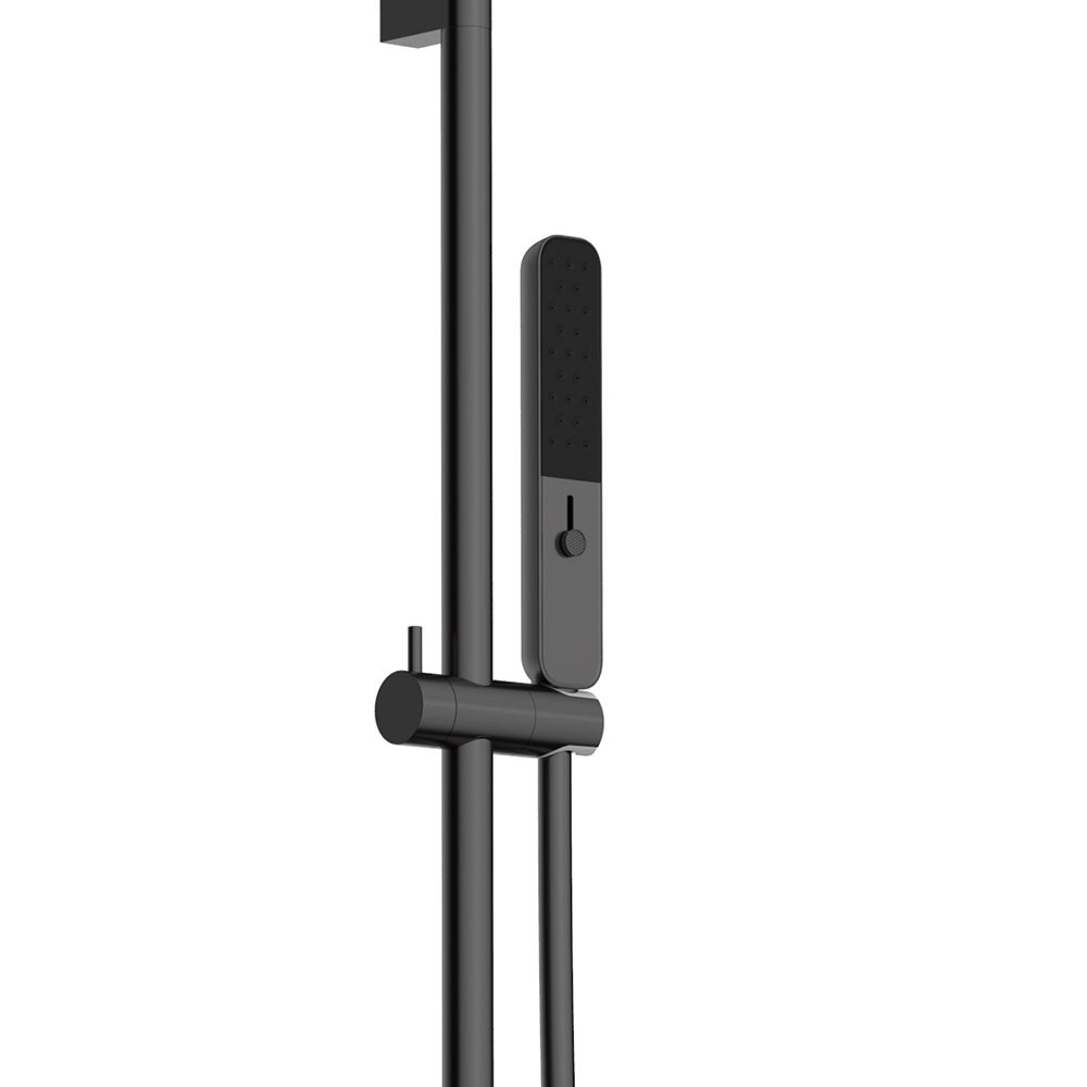 Встраиваемая душевая система с термостатом AQUAme AQM8401GM вороненая сталь