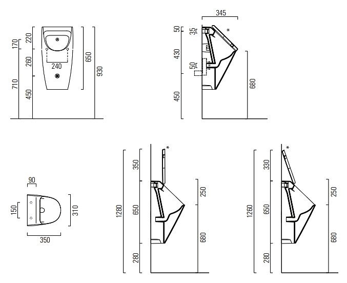 Писсуар безободковый GSI Community 909811 белый