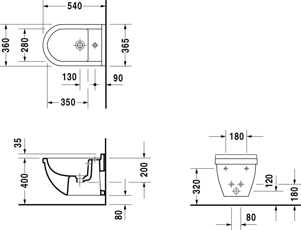 Биде подвесное Duravit Starck 3 2230150000