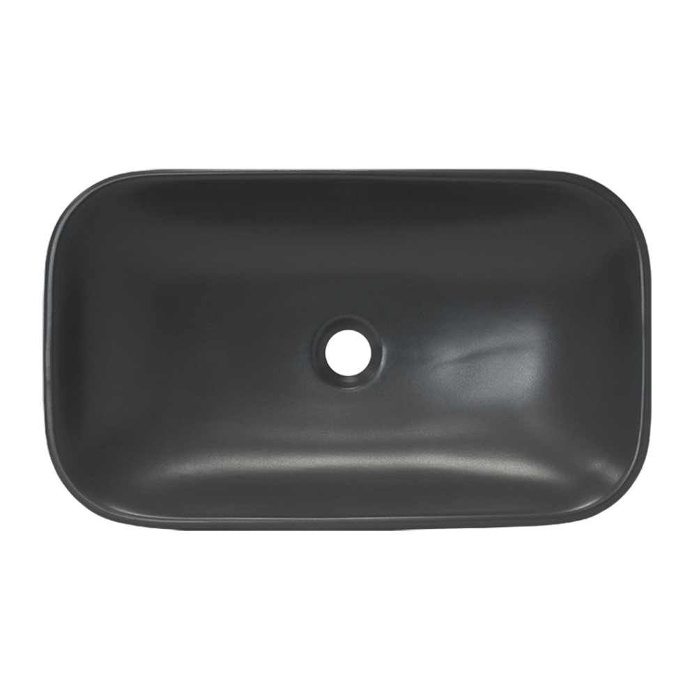 Раковина накладная 60см Sanita Luxe Infinity INFSLWB25 черный матовый