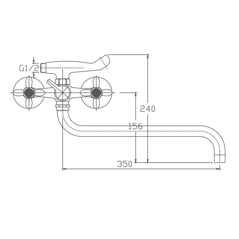 Смеситель для ванны Haiba HB2018, хром