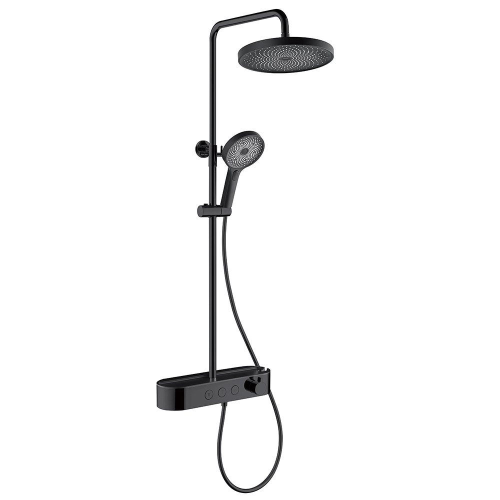 Душевая стойка со смесителем AQUAme AQM8009B черный матовый