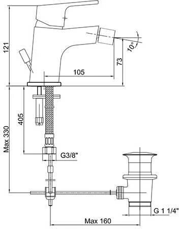 Смеситель для биде E.C.A Tiera 102110195EX хром