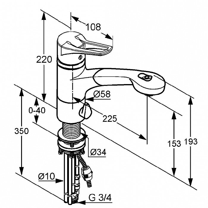 Смеситель для кухни Kludi MX 399450562 хром