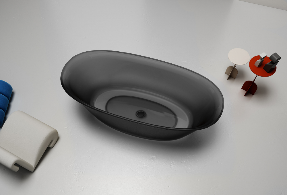 Прозрачная ванна ABBER Kristall AT9707Onyx