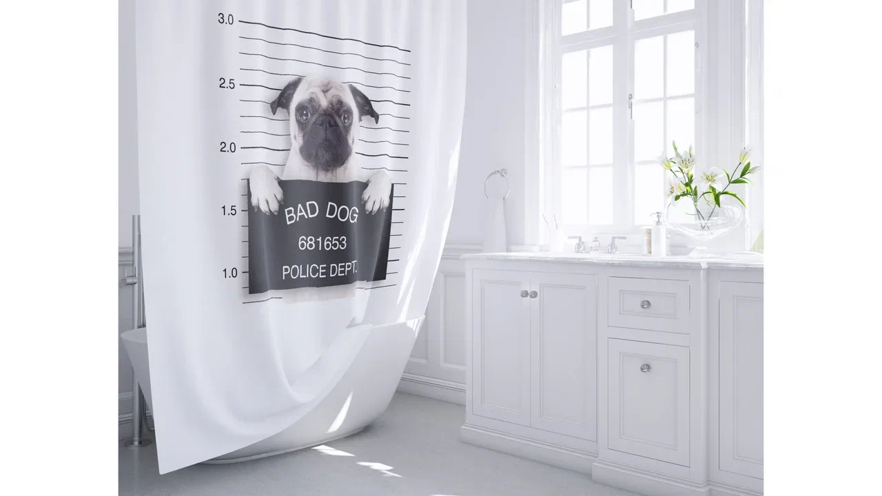 Шторка для ванной Fixsen Dogs FX-2504, без колец