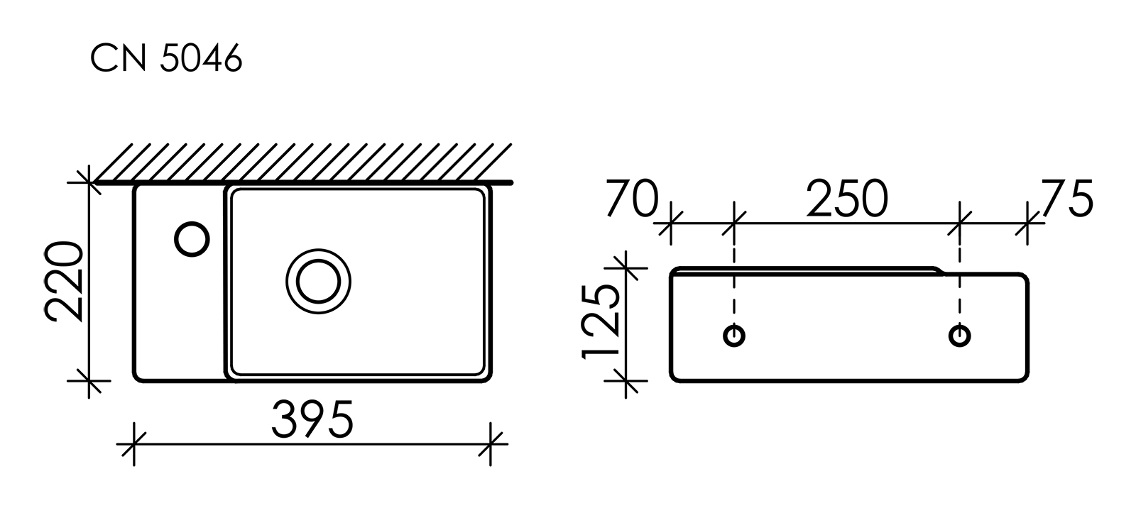 Раковина подвесная 40см Ceramica Nova Element CN5046 белый