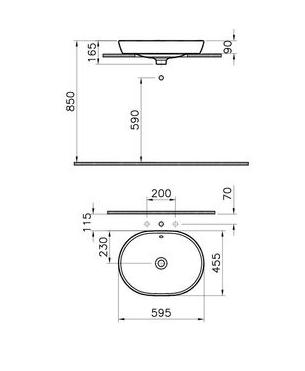 Раковина накладная 60см Vitra Metropole 5942B003-0012 белый