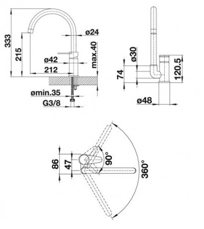 Смеситель для кухни Blanco Jeta 519729 алюметаллик
