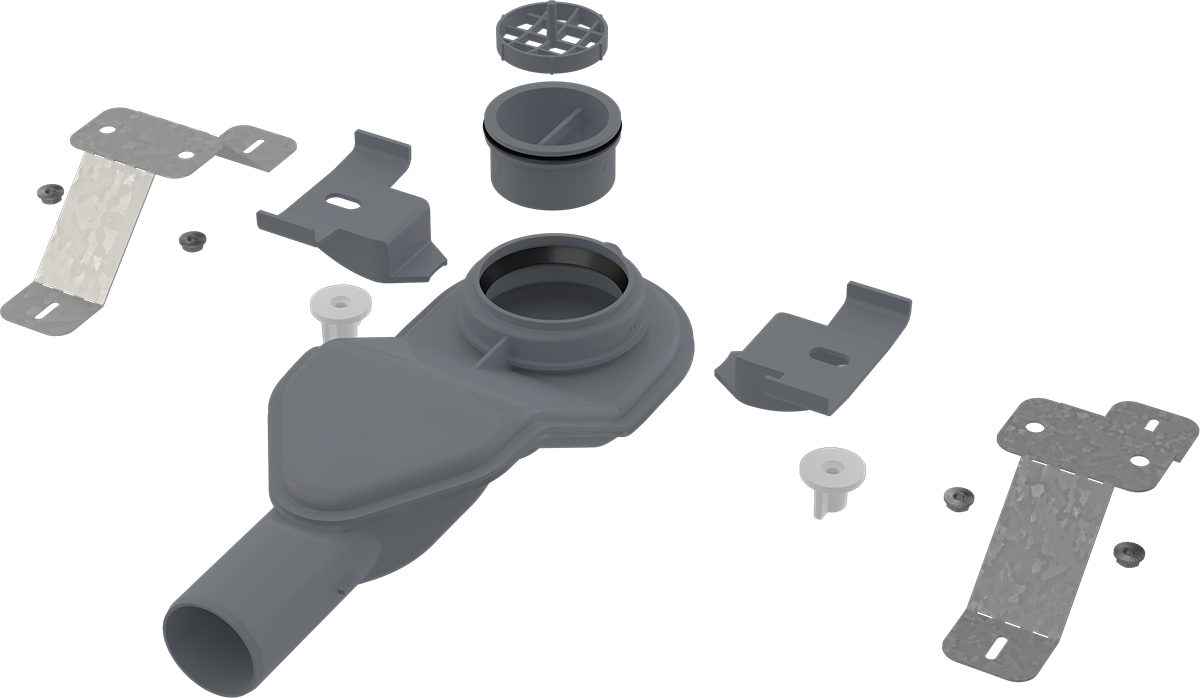 Сифон Alcaplast APZ-S6 экстра низкий серый