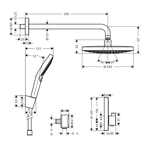 Душевая система Hansgrohe Raindance Select S 27297000 с термостатом Хром