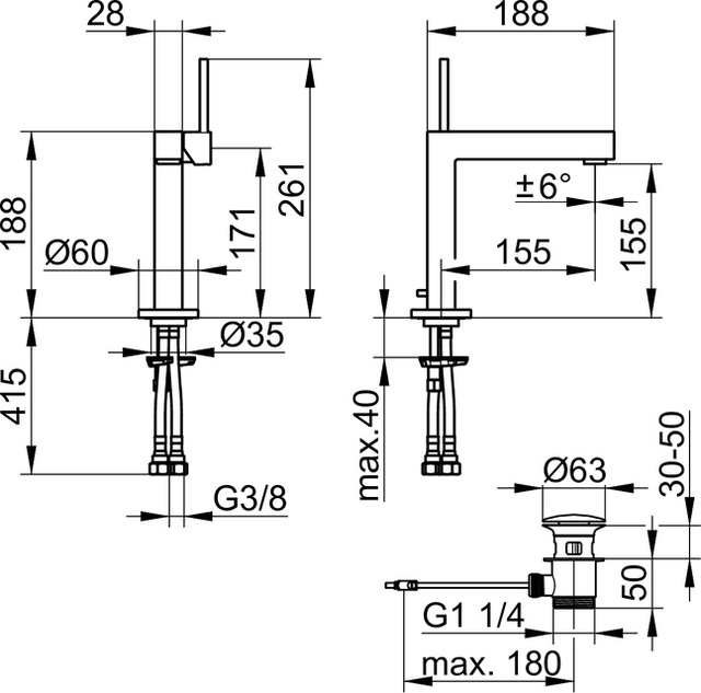 Смеситель для раковины Keuco Edition 90 59002010000 хром