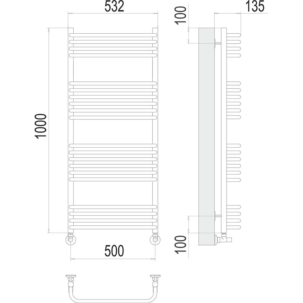 Полотенцесушитель водяной Terminus Стандарт П20 50х100