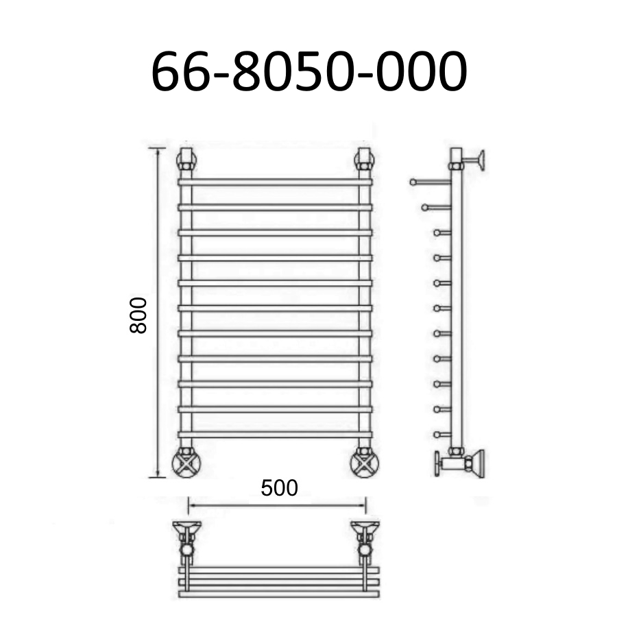 Полотенцесушитель водяной Маргроид Вид 66 80х55 хром