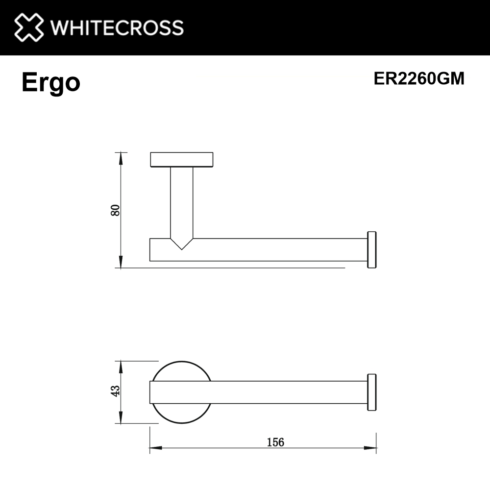 Держатель туалетной бумаги WHITECROSS Ergo ER2260GM (оружейная сталь)