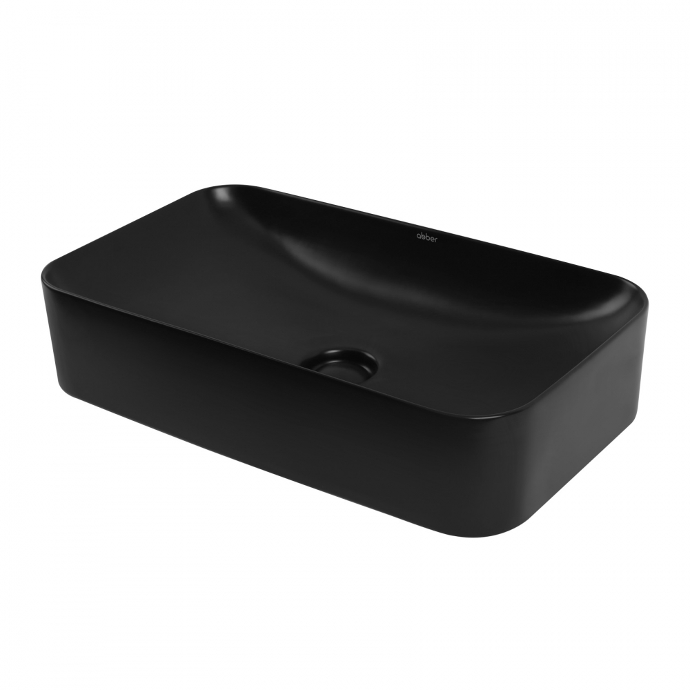 Раковина накладная 60см ABBER RECHTECK AC2204MB черная матовая
