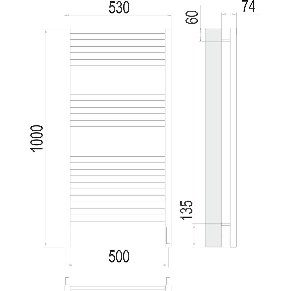 Полотенцесушитель электрический Terminus Енисей П12 50х100