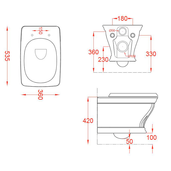 Унитаз подвесной ArtCeram Civitas CIV001 35;00 зеленый, без сиденья