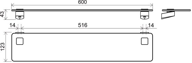 Полка для душа 60см Ravak 10° black TD 500.20 черный матовый