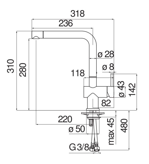 Смеситель для кухни Nobili Live LV00113BM черный матовый