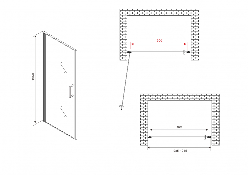Душевая дверь ABBER Sonnenstrand AG04100M