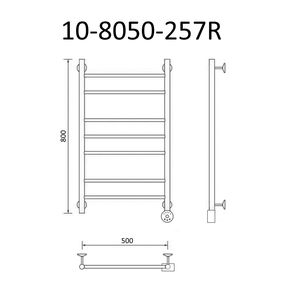 Полотенцесушитель электрический Маргроид Вид 10 80х50 хром