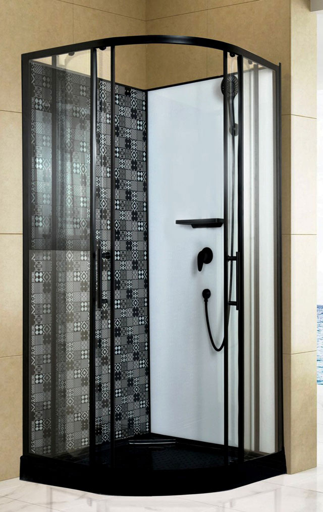 Душевая кабина Esbano Black ESKBB100С 100x100x210см, профиль черный матовый, стекло прозрачное