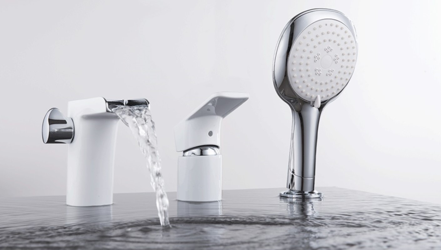 Смеситель на борт ванны D&K Berlin DA1434216, белый