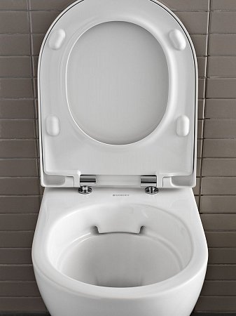 Унитаз с инсталляцией подвесной GEBERIT Acanto 500.128.21.A клавиша смыва хром