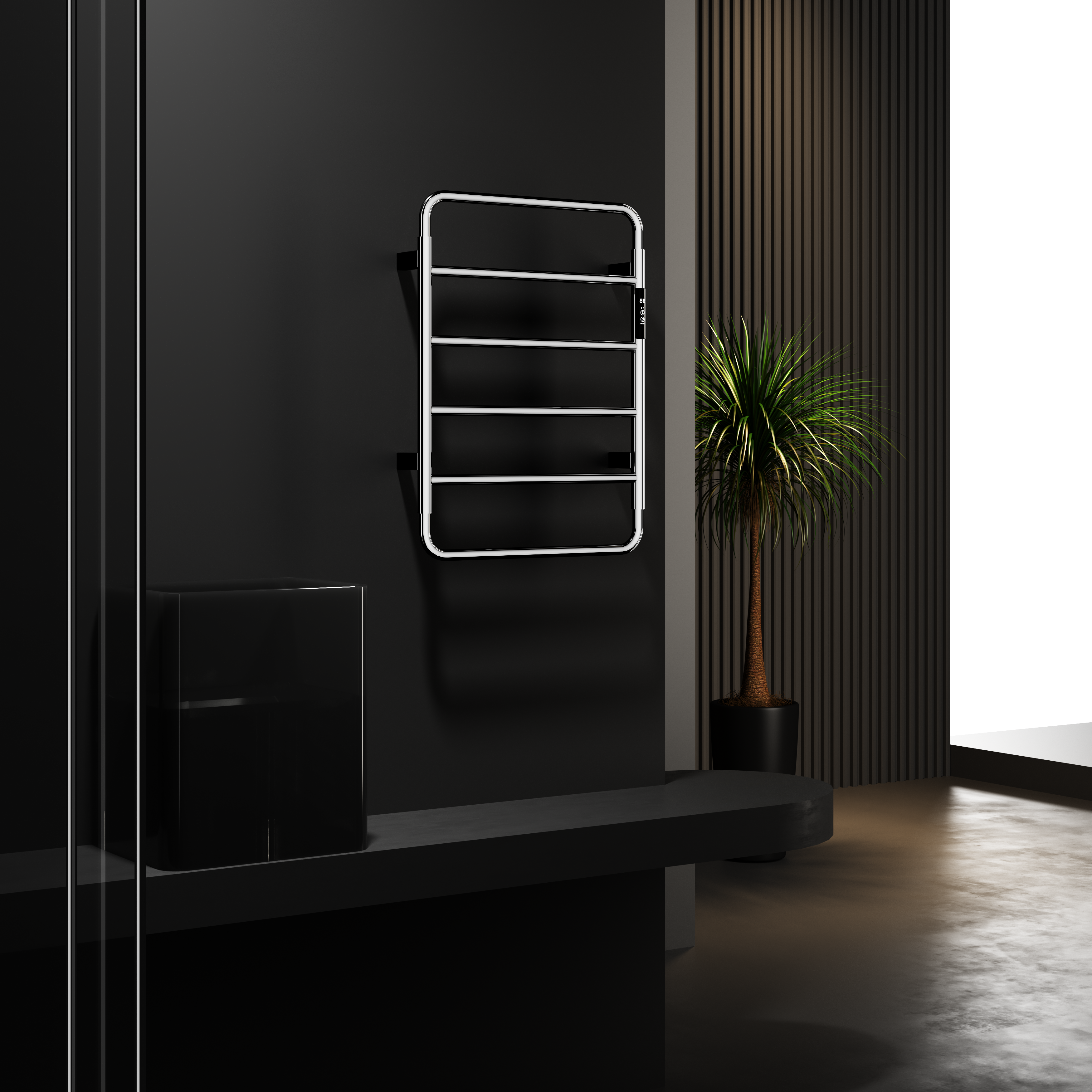 Полотенцесушитель электрический WONZON & WOGHAND WISMAR, Темный графит (WW-AL201-GM)