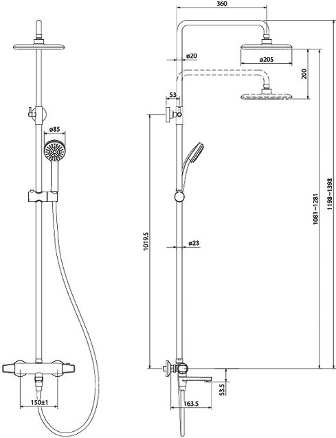 Душевая стойка IDDIS Torr TORSBBTi06