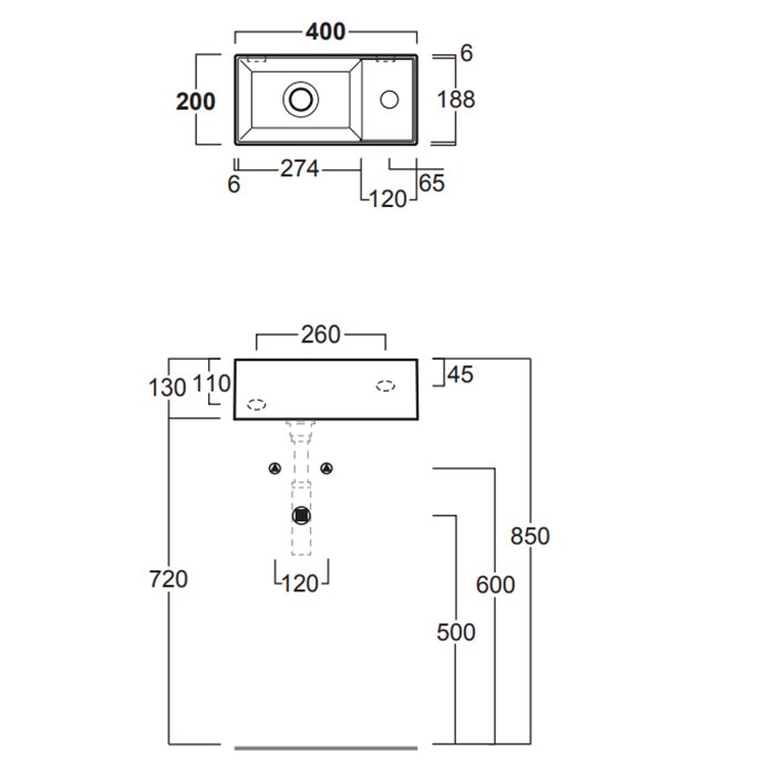 Раковина 40см Simas Agile AG20 белый