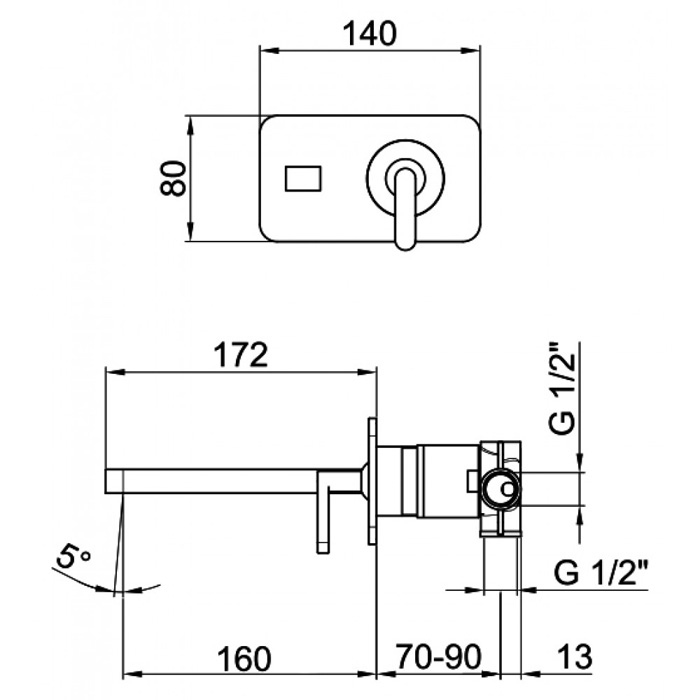 Смеситель для раковины Webert Living LV830606560, черный