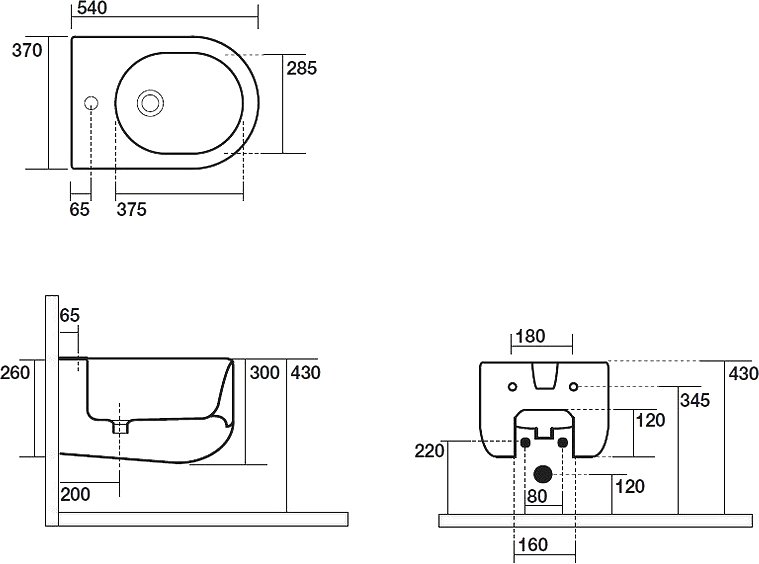Биде подвесное Kerasan Flo 312301