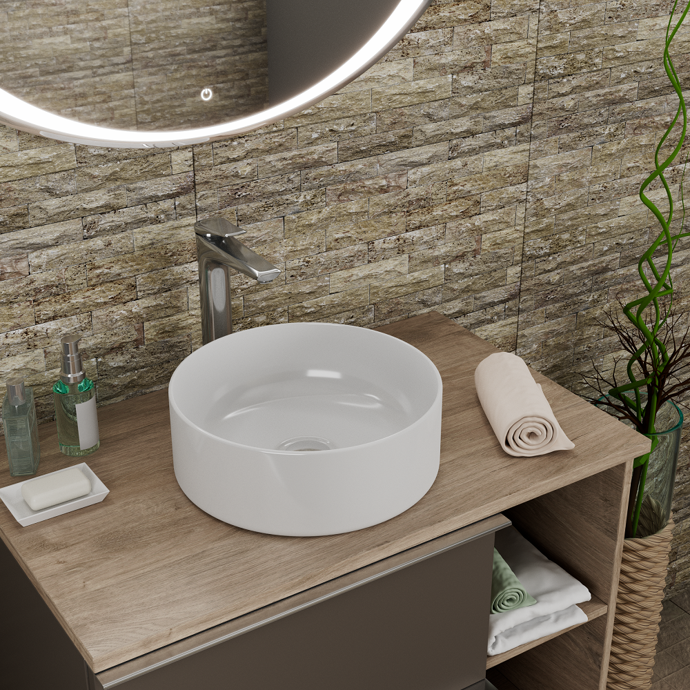 Раковина накладная 35см D&K Matrix DT1391516 белый