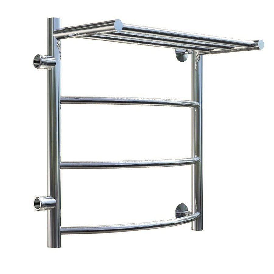 Полотенцесушитель водяной Тругор Приоритет серия 1 60х50 хром, с полкой, подключение левое