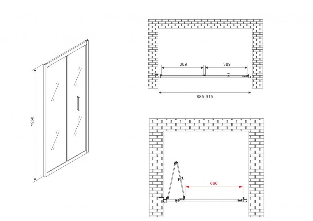 Душевая дверь ABBER Sonnenstrand AG07090