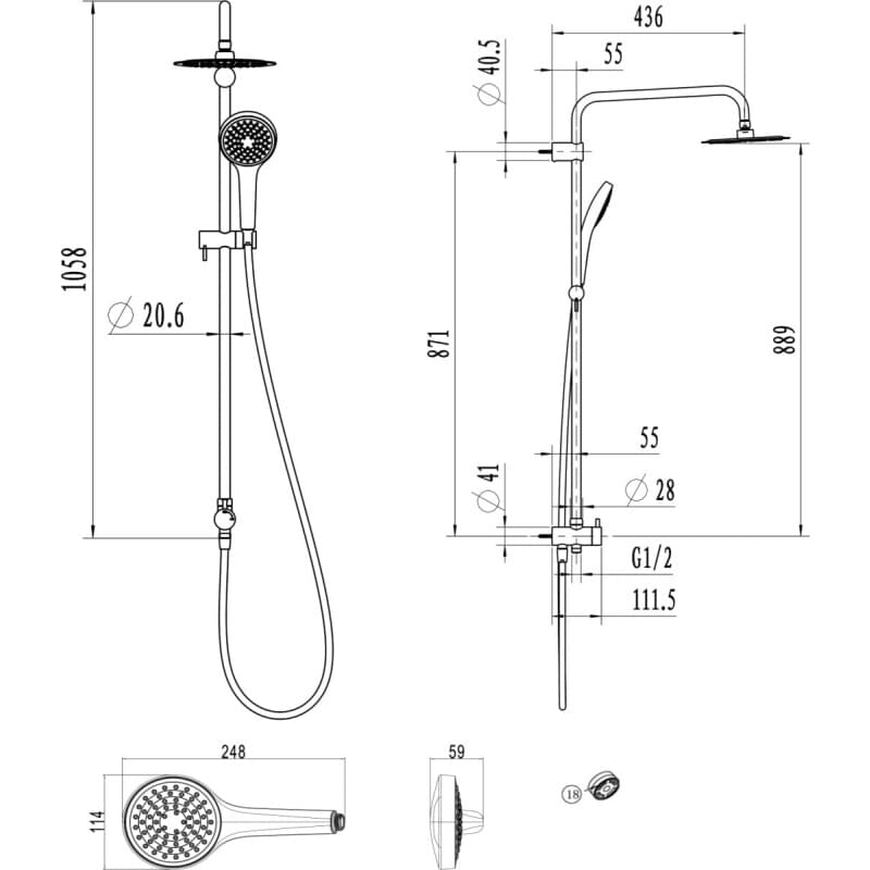 Душевая стойка Villeroy&Boch Embrace TVS1082000161 хром