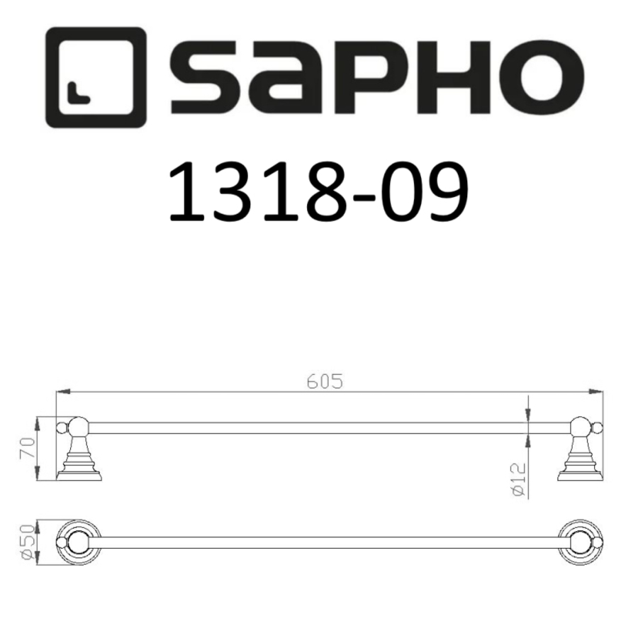Полотенцедержатель Sapho DIAMOND 1318-09 бронза
