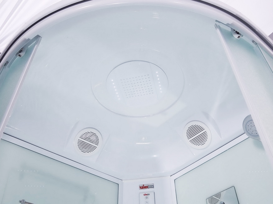 Душевая кабина Timo Eco TE-0780 80x80x215 профиль белый, стекло рифленое