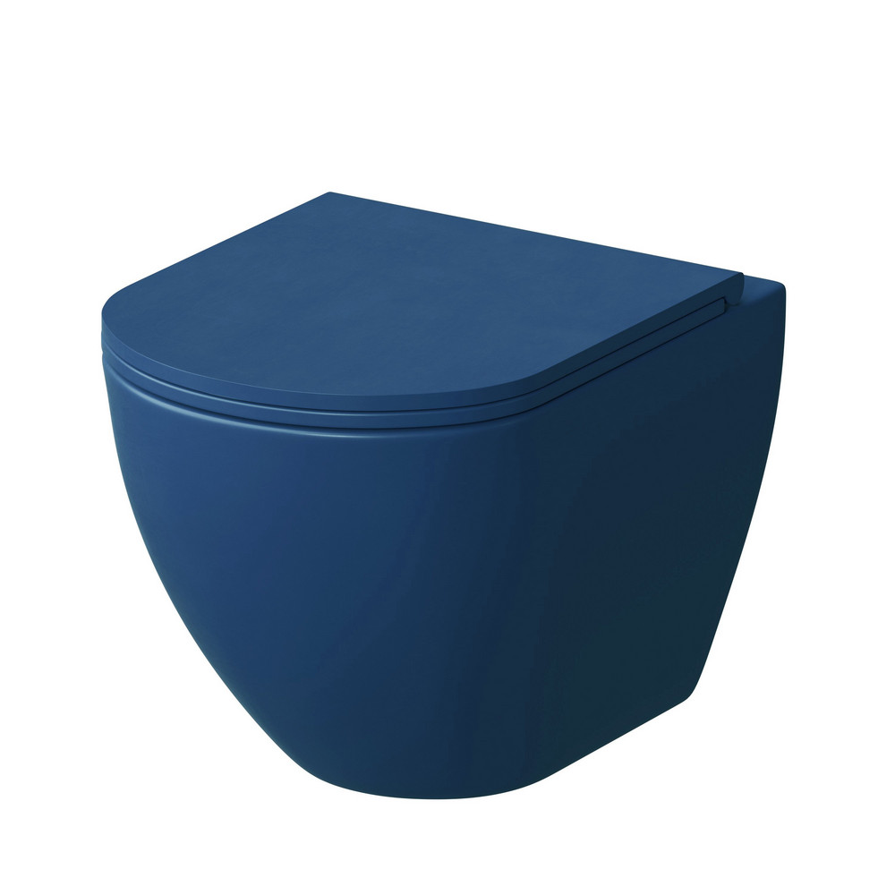 Унитаз подвесной Grossman GR-4455BLMS синий матовый, с сиденьем микролифт